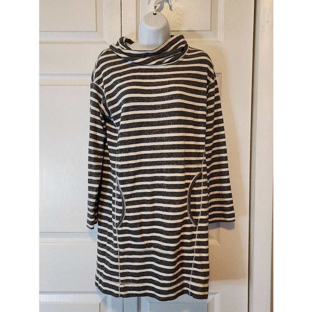 Max Studio Gray and White Striped Dress